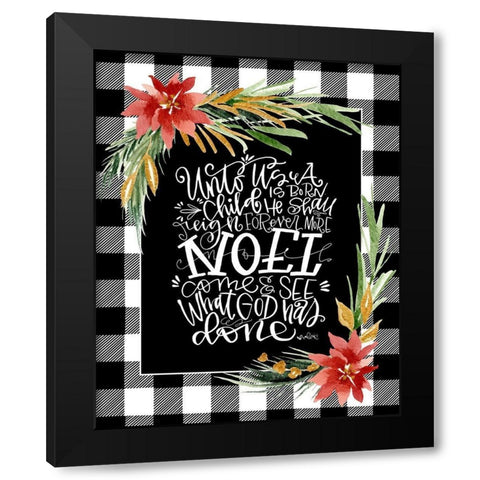 Unto Us a Child Black Modern Wood Framed Art Print by Wieners, Valerie
