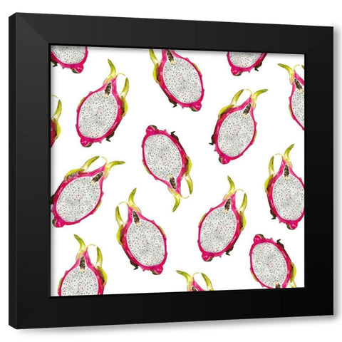 Dragon Fruit Pattern Black Modern Wood Framed Art Print by Wieners, Valerie