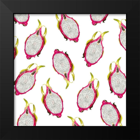 Dragon Fruit Pattern Black Modern Wood Framed Art Print by Wieners, Valerie