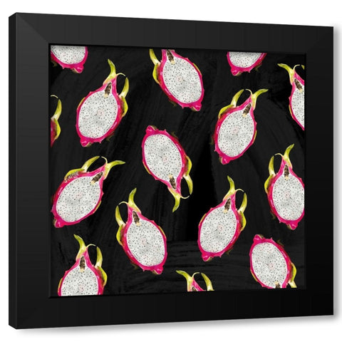 Dragon Fruit Pattern II Black Modern Wood Framed Art Print by Wieners, Valerie