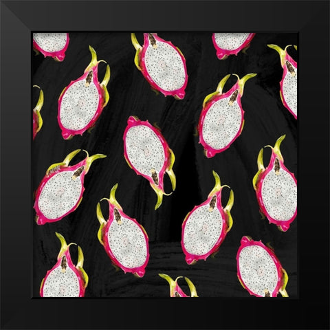 Dragon Fruit Pattern II Black Modern Wood Framed Art Print by Wieners, Valerie