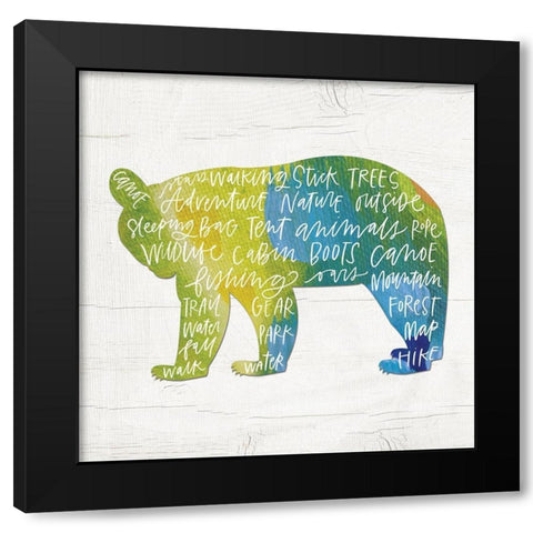 Camp Words Black Modern Wood Framed Art Print by Wieners, Valerie