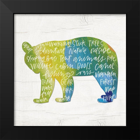 Camp Words Black Modern Wood Framed Art Print by Wieners, Valerie