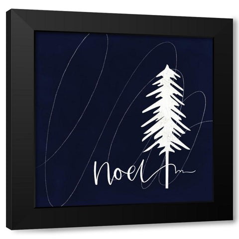 Noel Tree Black Modern Wood Framed Art Print by Wieners, Valerie