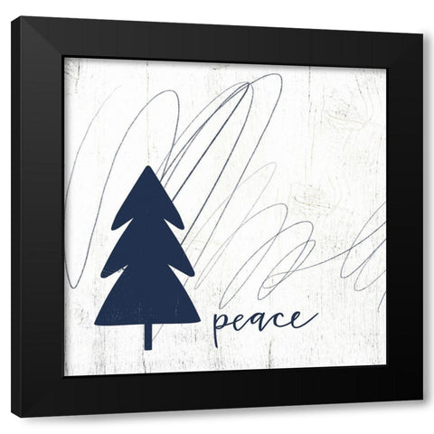 Peace Tree Black Modern Wood Framed Art Print with Double Matting by Wieners, Valerie