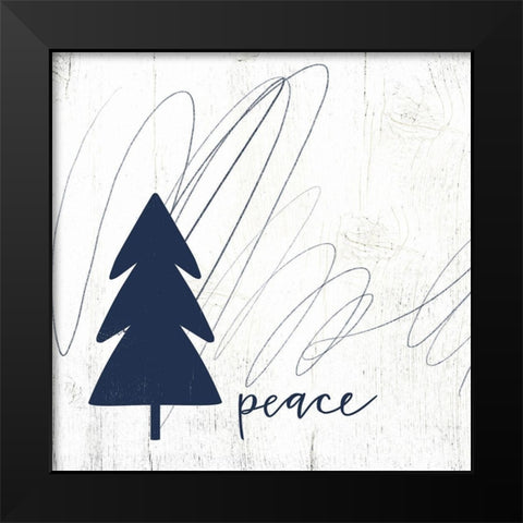 Peace Tree Black Modern Wood Framed Art Print by Wieners, Valerie