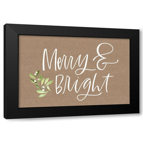 Merry and Bright Black Modern Wood Framed Art Print by Wieners, Valerie
