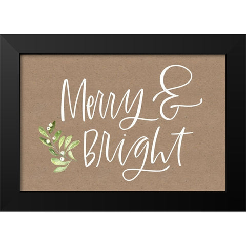 Merry and Bright Black Modern Wood Framed Art Print by Wieners, Valerie