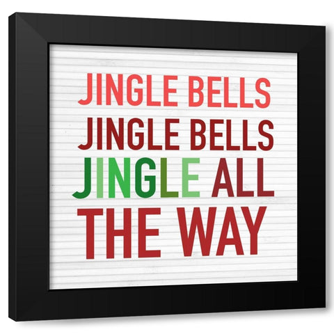 Jingle Bells Black Modern Wood Framed Art Print by Wieners, Valerie