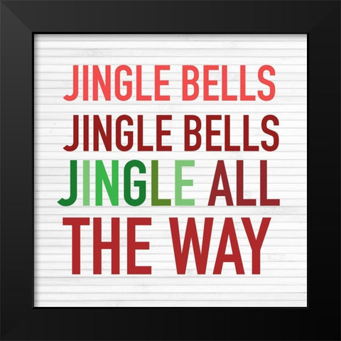 Jingle Bells Black Modern Wood Framed Art Print by Wieners, Valerie