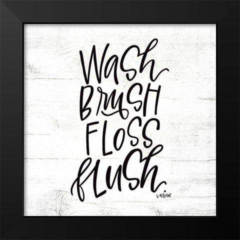 Wash Brush Floss Flush Black Modern Wood Framed Art Print by Wieners, Valerie