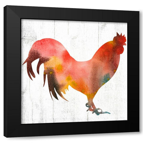 Rooster I Black Modern Wood Framed Art Print by Wieners, Valerie