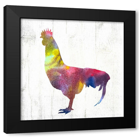 Rooster II Black Modern Wood Framed Art Print with Double Matting by Wieners, Valerie