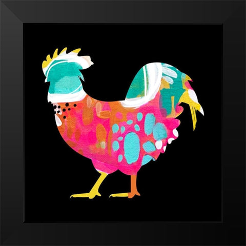 Rooster III Black Modern Wood Framed Art Print by Wieners, Valerie