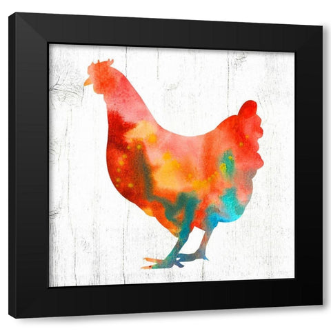 Hen I Black Modern Wood Framed Art Print by Wieners, Valerie