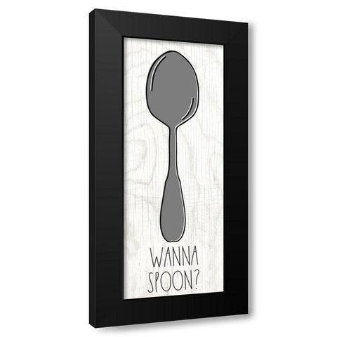 Spoon Black Modern Wood Framed Art Print with Double Matting by Wieners, Valerie