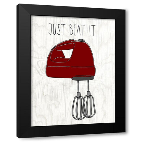 Beat It Black Modern Wood Framed Art Print by Wieners, Valerie
