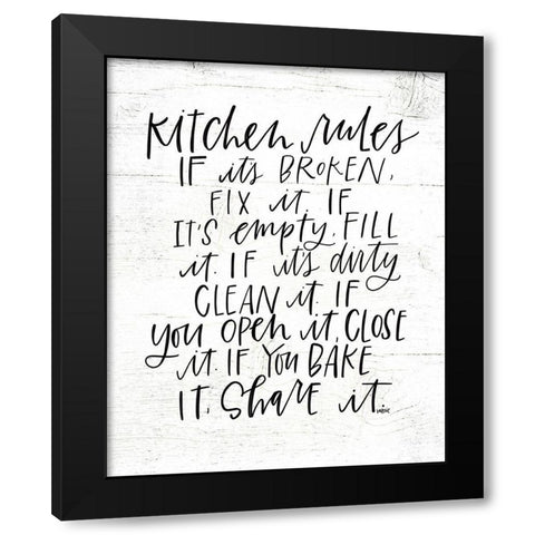 Kitchen Rules Black Modern Wood Framed Art Print with Double Matting by Wieners, Valerie