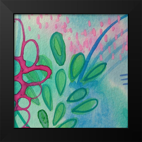 Leafs Black Modern Wood Framed Art Print by Wieners, Valerie