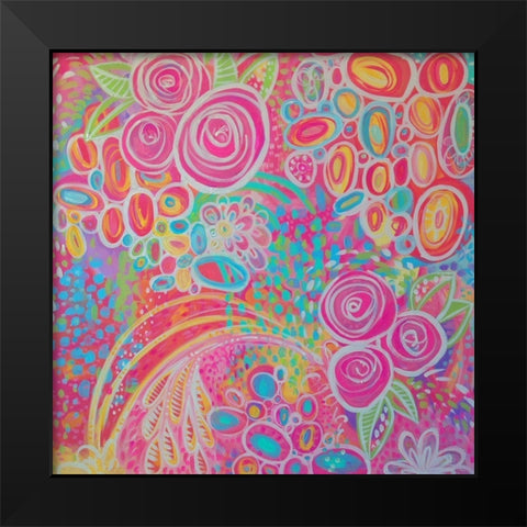 Florals Black Modern Wood Framed Art Print by Wieners, Valerie