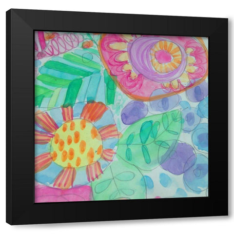 Floral Black Modern Wood Framed Art Print by Wieners, Valerie
