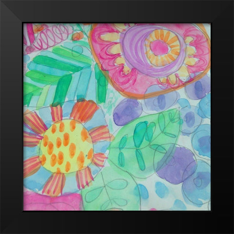 Floral Black Modern Wood Framed Art Print by Wieners, Valerie