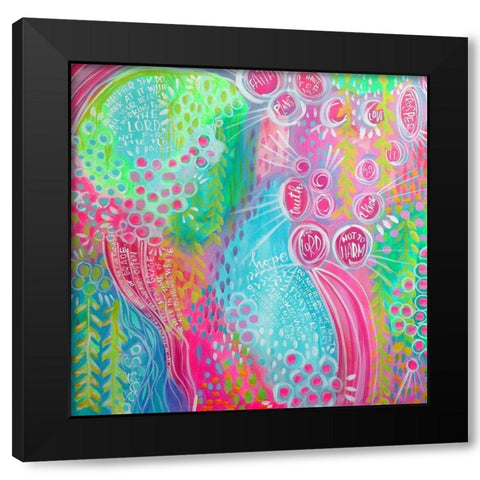 Joy Black Modern Wood Framed Art Print by Wieners, Valerie