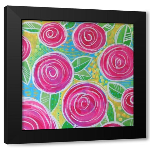 Floral Black Modern Wood Framed Art Print by Wieners, Valerie