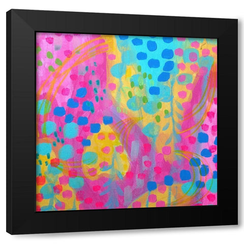 Dots II Black Modern Wood Framed Art Print with Double Matting by Wieners, Valerie
