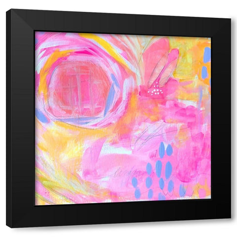 Pinks Black Modern Wood Framed Art Print by Wieners, Valerie