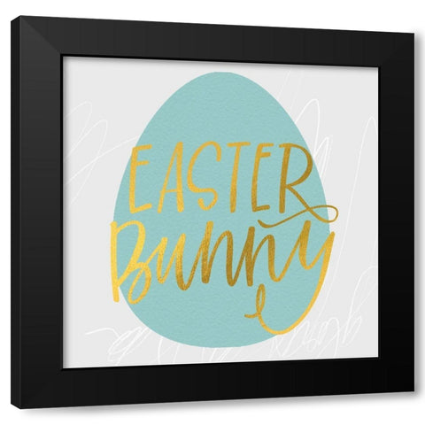 Easter Bunny Black Modern Wood Framed Art Print with Double Matting by Wieners, Valerie