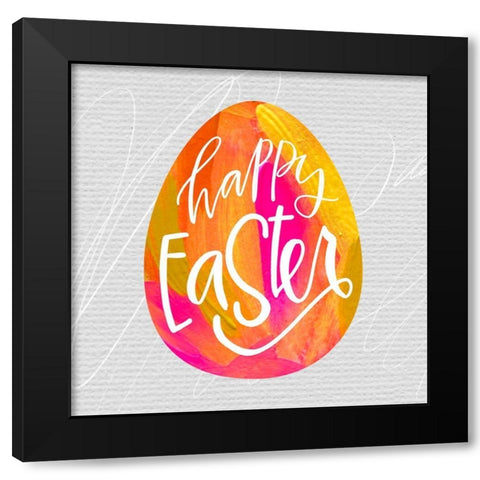 Happy Easter Black Modern Wood Framed Art Print by Wieners, Valerie