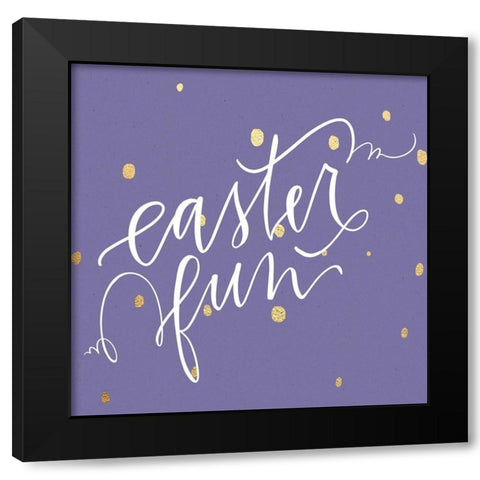 Easter Fun Black Modern Wood Framed Art Print by Wieners, Valerie