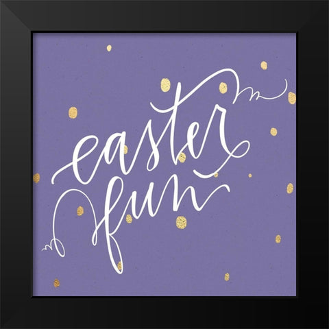 Easter Fun Black Modern Wood Framed Art Print by Wieners, Valerie
