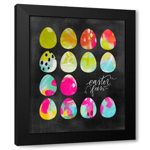 Easter Fun Black Modern Wood Framed Art Print by Wieners, Valerie