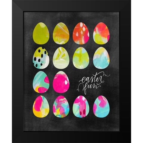 Easter Fun Black Modern Wood Framed Art Print by Wieners, Valerie