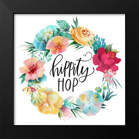 Hippity Black Modern Wood Framed Art Print by Wieners, Valerie