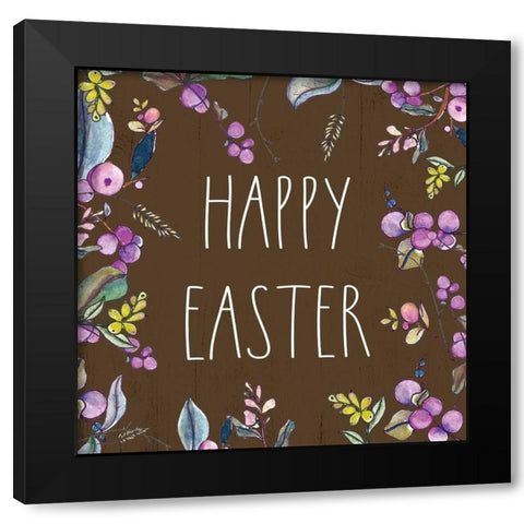 Happy Easter Black Modern Wood Framed Art Print with Double Matting by Wieners, Valerie