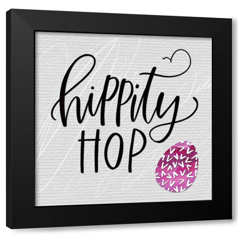 Hippity Hop Black Modern Wood Framed Art Print by Wieners, Valerie