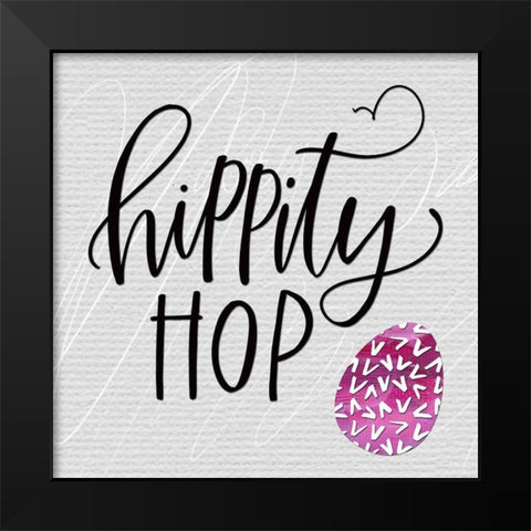 Hippity Hop Black Modern Wood Framed Art Print by Wieners, Valerie