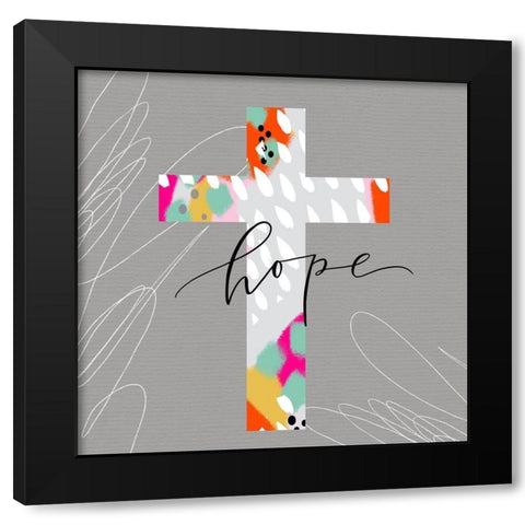Hope Cross II Black Modern Wood Framed Art Print by Wieners, Valerie