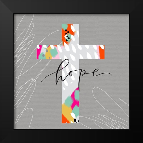 Hope Cross II Black Modern Wood Framed Art Print by Wieners, Valerie