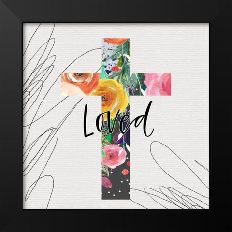 Loved Cross Black Modern Wood Framed Art Print by Wieners, Valerie