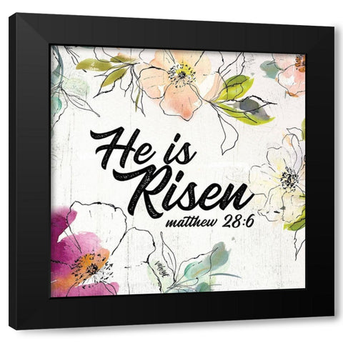He is Risen Black Modern Wood Framed Art Print by Wieners, Valerie