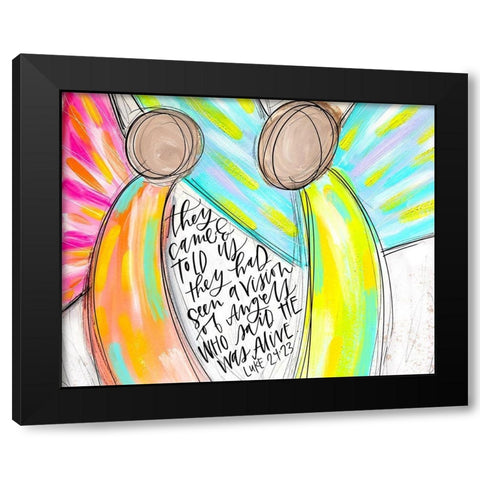 Angels w/ Words Black Modern Wood Framed Art Print by Wieners, Valerie