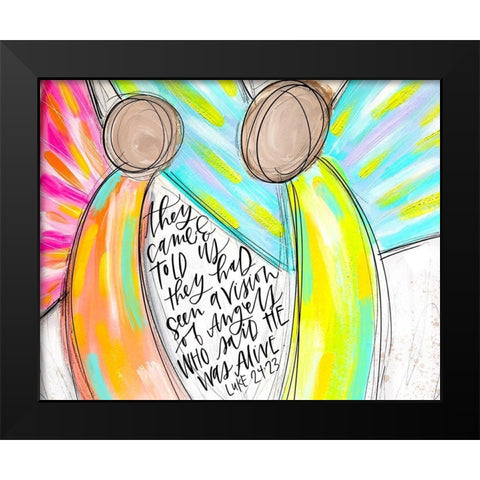 Angels w/ Words Black Modern Wood Framed Art Print by Wieners, Valerie
