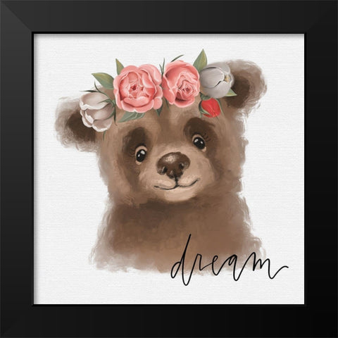 Dream Bear Black Modern Wood Framed Art Print by Wieners, Valerie