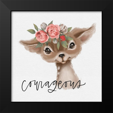 Courageous Deer Black Modern Wood Framed Art Print by Wieners, Valerie