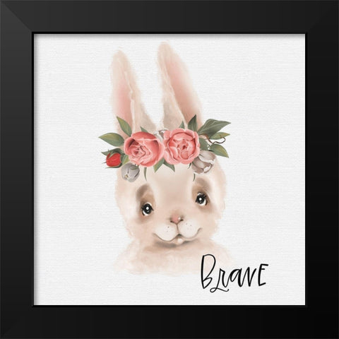 Brave Rabbit Black Modern Wood Framed Art Print by Wieners, Valerie