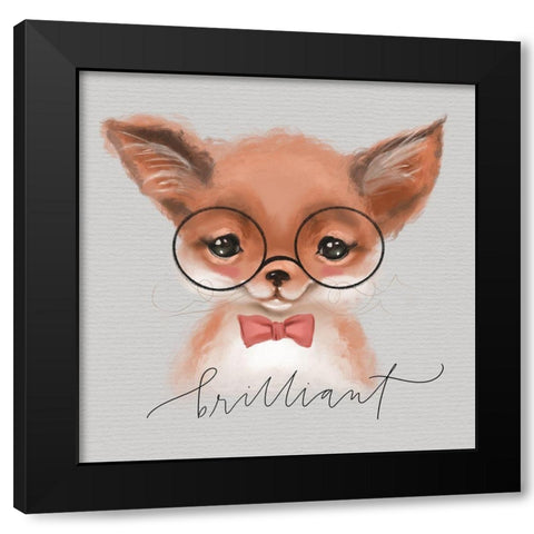 Brilliant Fox Black Modern Wood Framed Art Print by Wieners, Valerie
